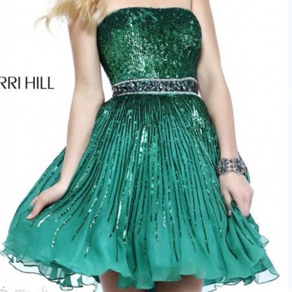 Sherri Hill Sequin and Gem Short Prom Dress - Picture 1 of 8